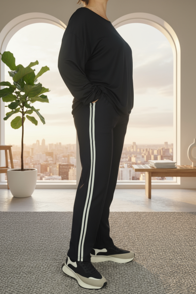 Compleu dama sport XL-4XL, negru, N520