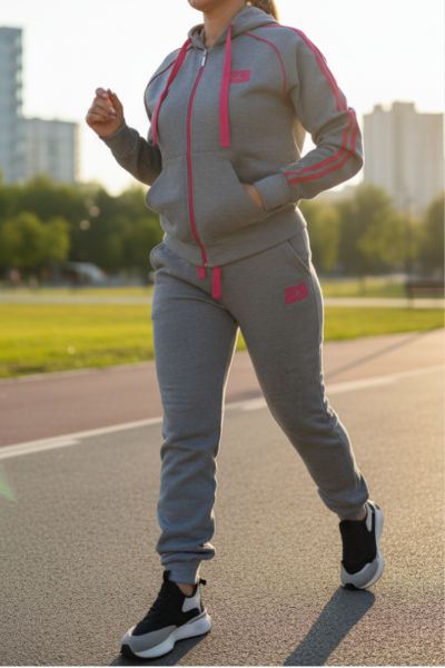 Trening dama vatuit cu buzunare si aplicatii roz