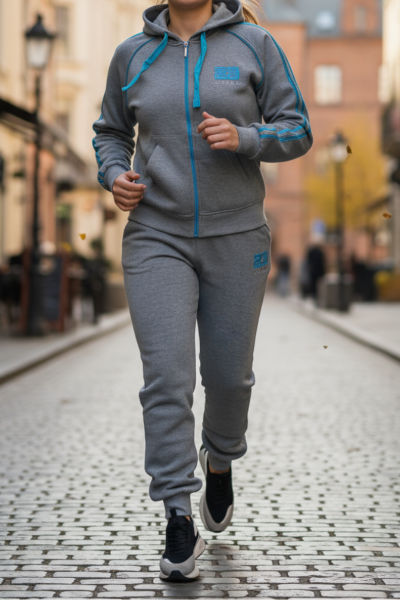 Trening dama vatuit cu buzunare si aplicatii turcoaz