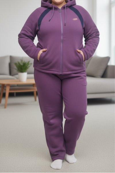 Trening mov vatuit model unisex cu buzunare si gluga detasabila, 3